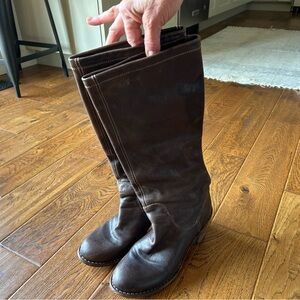 Fiorentini + Baker Tall Leather Riding Boots in Dark Brown